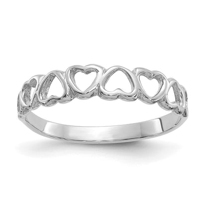 10K White Gold 10K Polished Hearts Ring