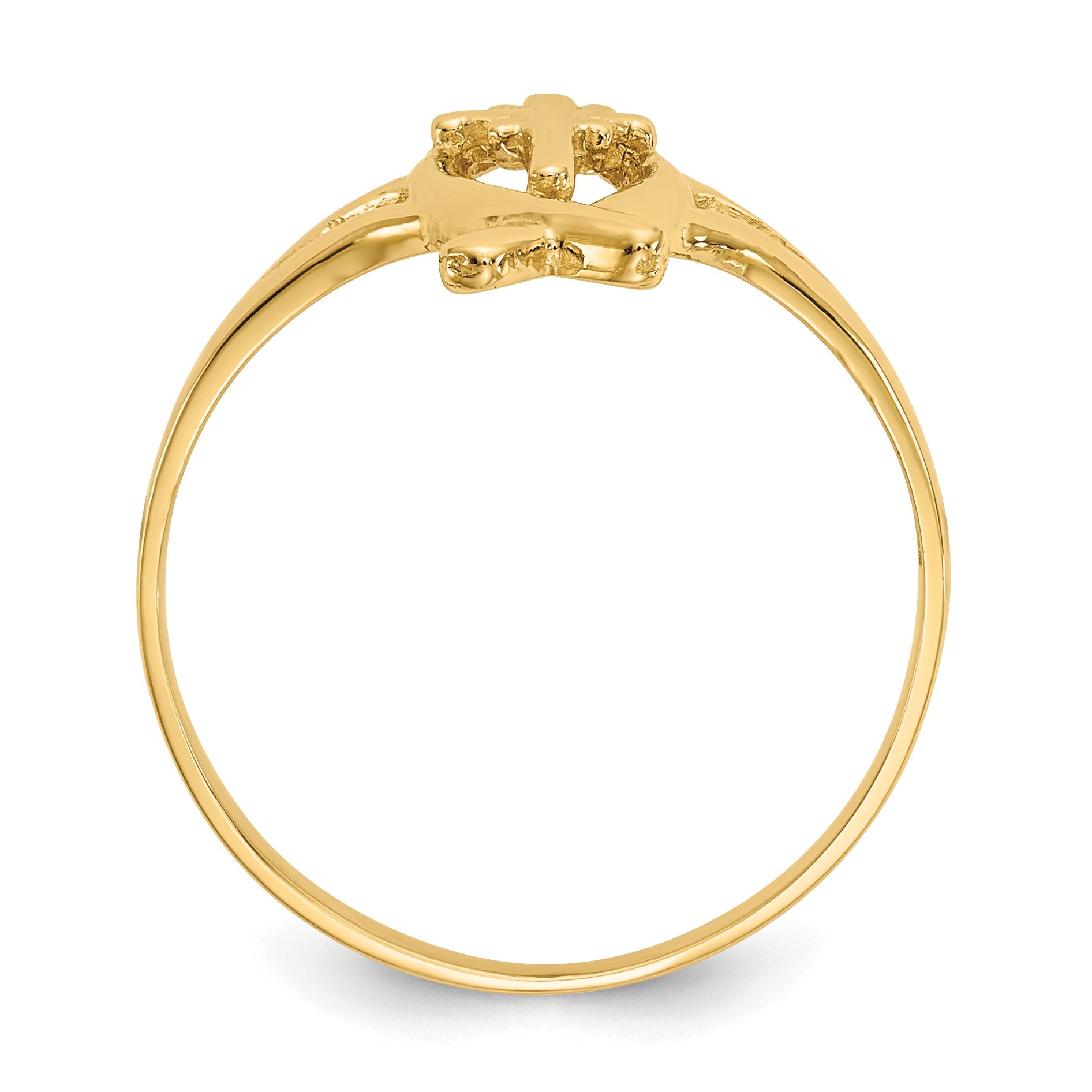 10K Yellow Gold Ichthus W/Cross Ring