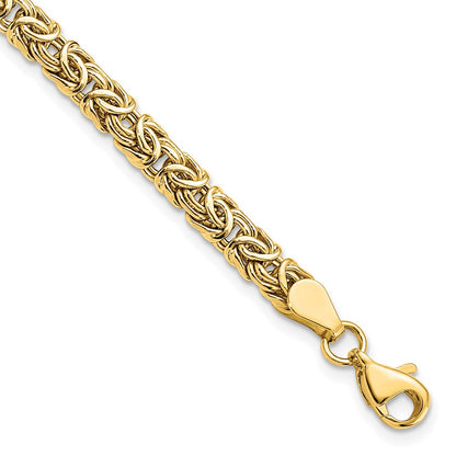 10K Yellow Gold Polished Byzantine Bracelet