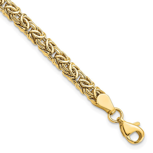 10K Yellow Gold Polished Byzantine Bracelet