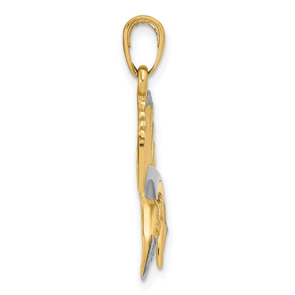 10K Yellow W/Rhodium 10K & Rhodium Sailfish Pendant