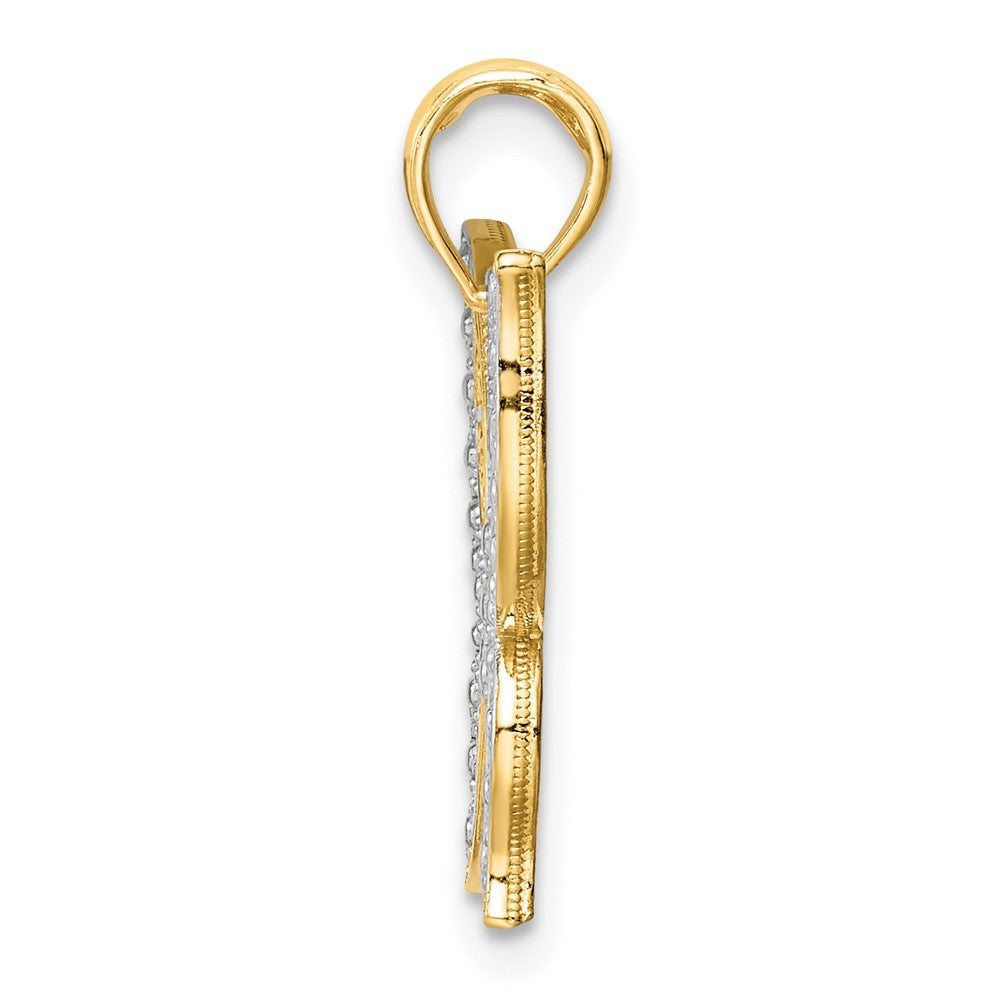 10K Yellow W/Rhodium 10K W/ Rhodium Butterfly Charm