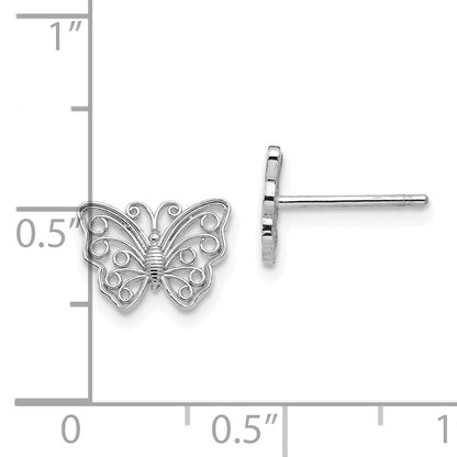 10K White Gold 10K Butterfly Post Earrings
