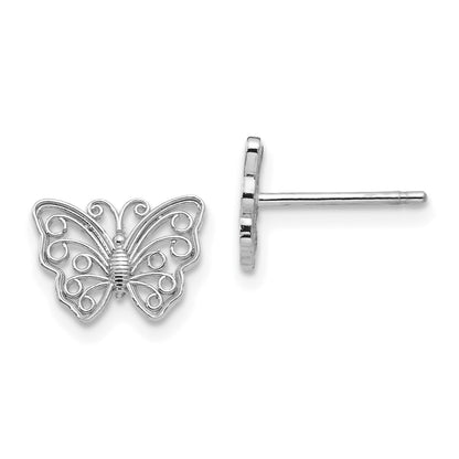 10K White Gold 10K Butterfly Post Earrings