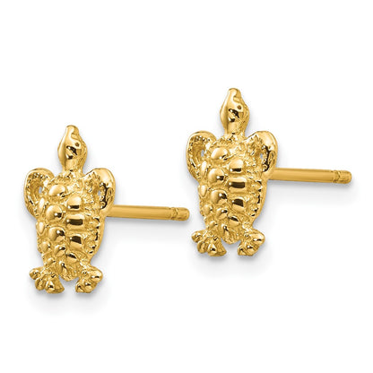 10K Yellow Gold 10K Mini Turtle Post Earrings