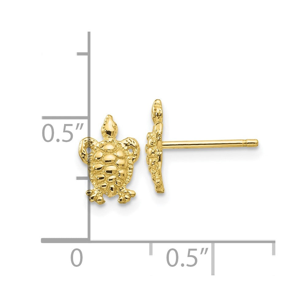 10K Yellow Gold 10K Mini Turtle Post Earrings