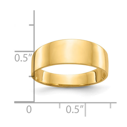 10K Yellow Gold 10K 3-6mm Flat-Top Tapered Cigar Band Ring