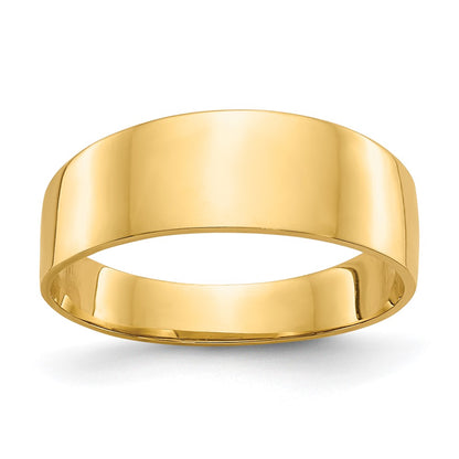 10K Yellow Gold 10K 3-6mm Flat-Top Tapered Cigar Band Ring