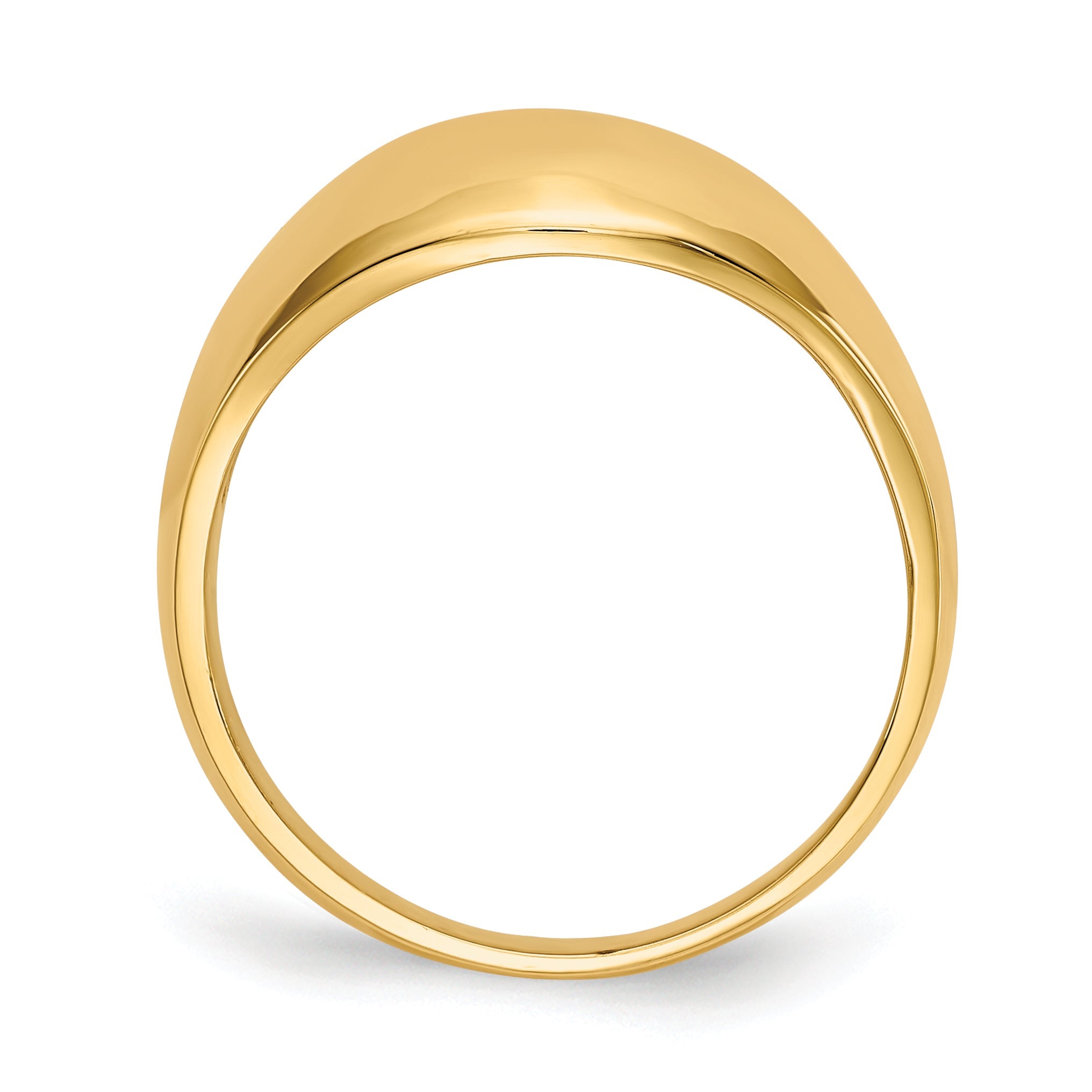 10K Yellow Gold 10K 10mm Domed-Top Tapered Cigar Band Ring