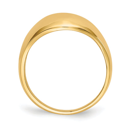 10K Yellow Gold 10K 10mm Domed-Top Tapered Cigar Band Ring