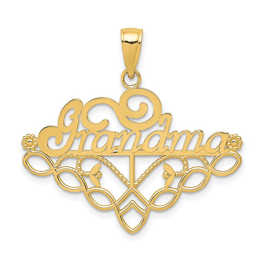10K Yellow Gold 10K Grandma Birthstone Charm Holder Pendant