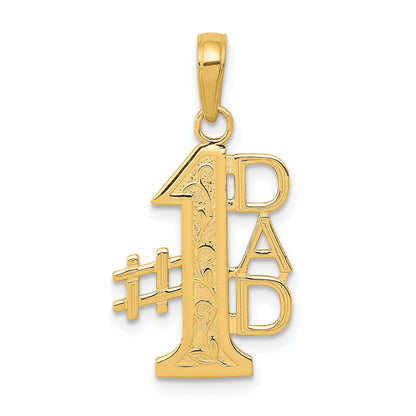 10K Yellow Gold 10K #1 Dad Charm
