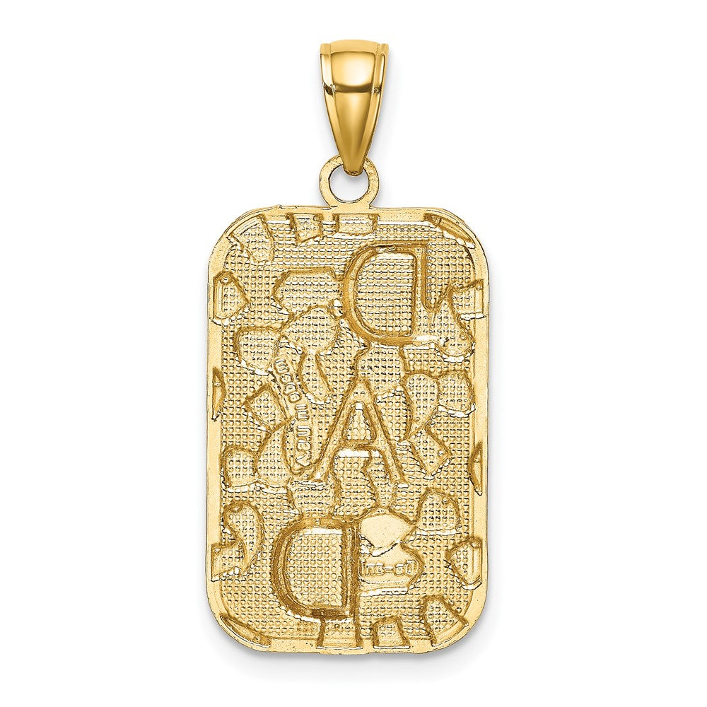 10K Yellow Gold 10K Dad Nugget Dog Tag Pendant