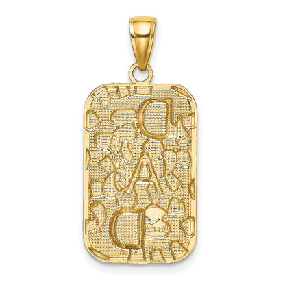 10K Yellow Gold 10K Dad Nugget Dog Tag Pendant