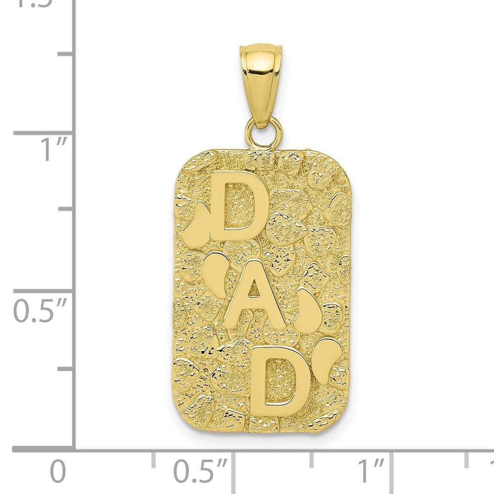 10K Yellow Gold 10K Dad Nugget Dog Tag Pendant
