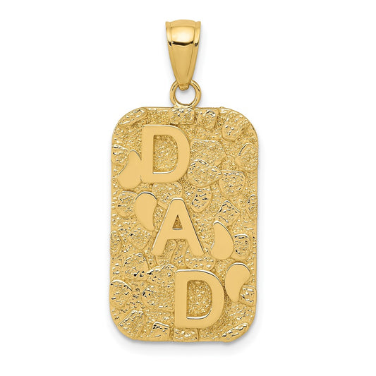 10K Yellow Gold 10K Dad Nugget Dog Tag Pendant