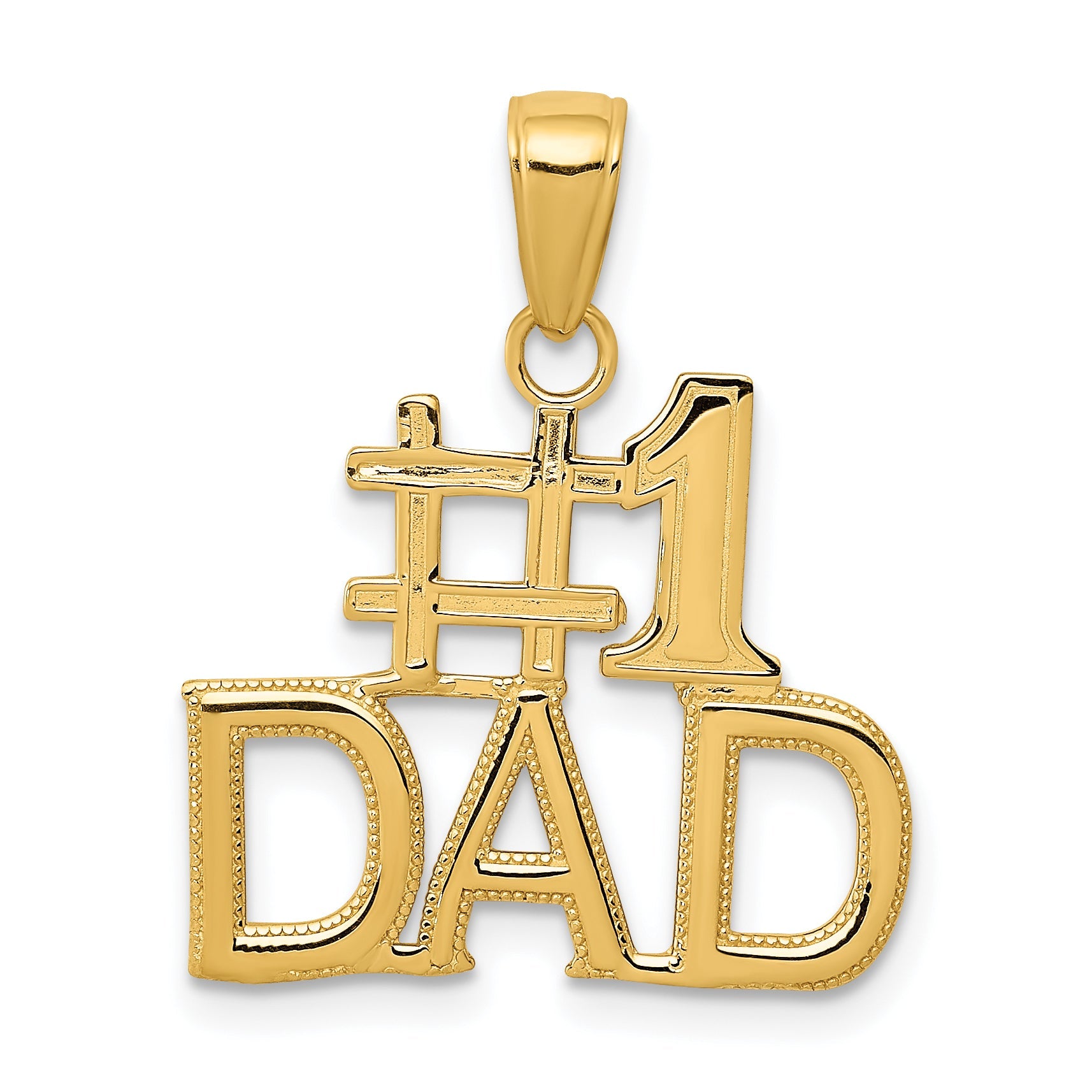 10K Yellow Gold 10K #1 Dad Charm
