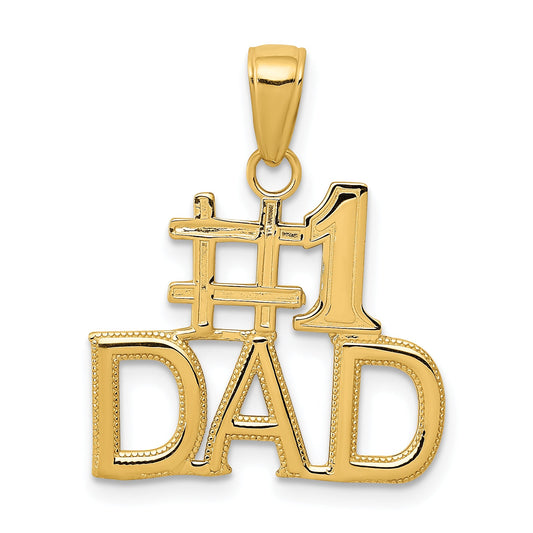 10K Yellow Gold 10K #1 Dad Charm