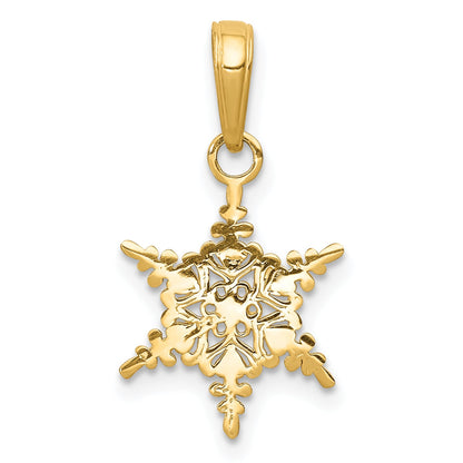 10K Yellow Gold Small Snowflake Pendant