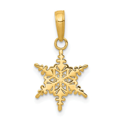 10K Yellow Gold Small Snowflake Pendant