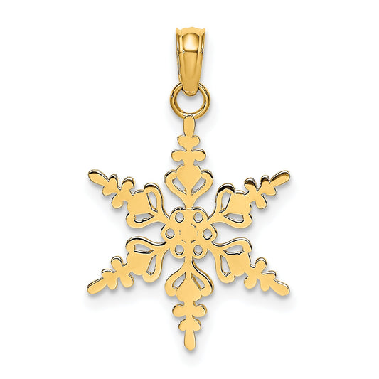 10K Yellow Gold Polished Snowflake Charm
