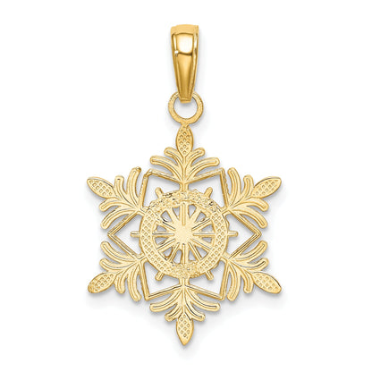 10K Yellow Gold Snowflake Pendant