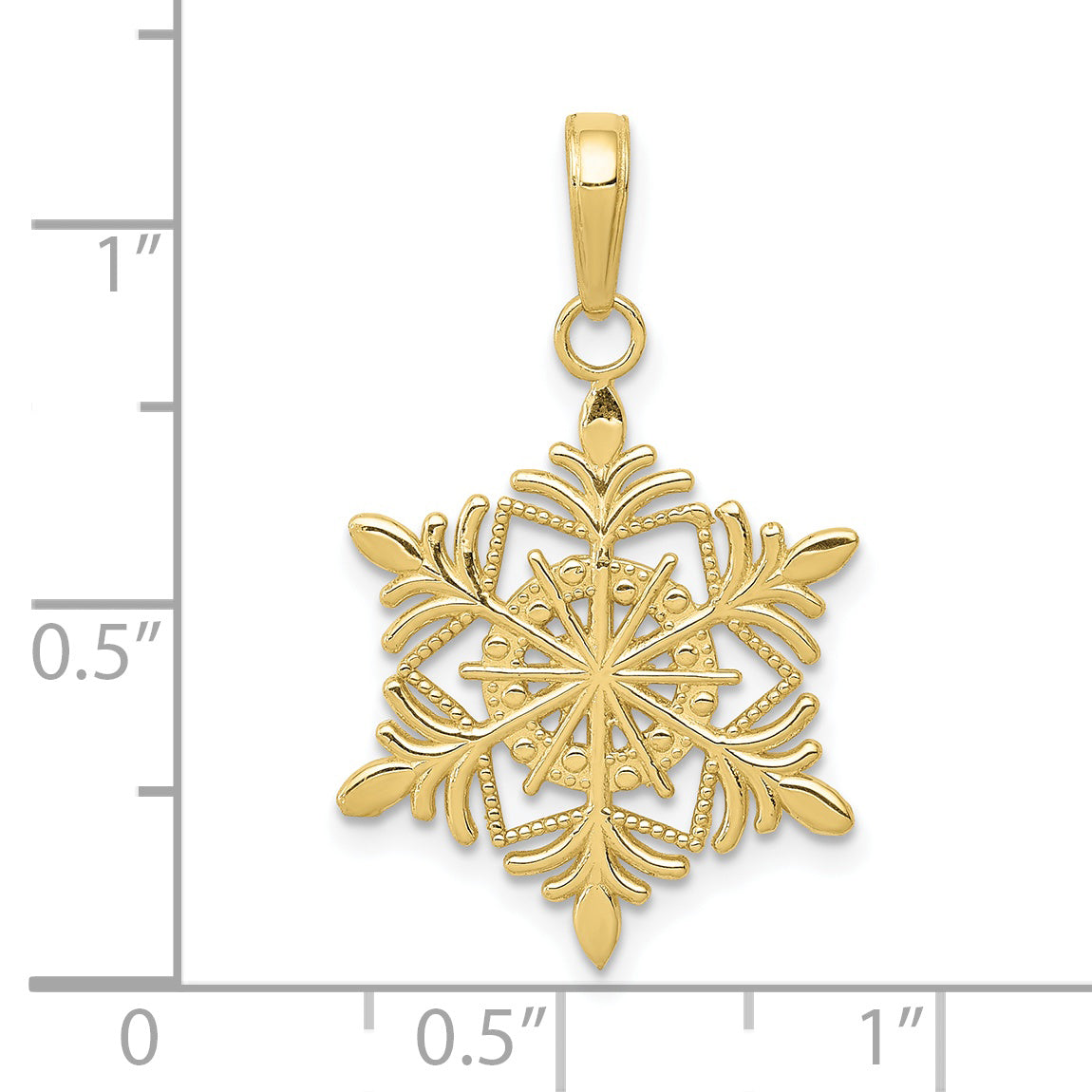 10K Yellow Gold Snowflake Pendant