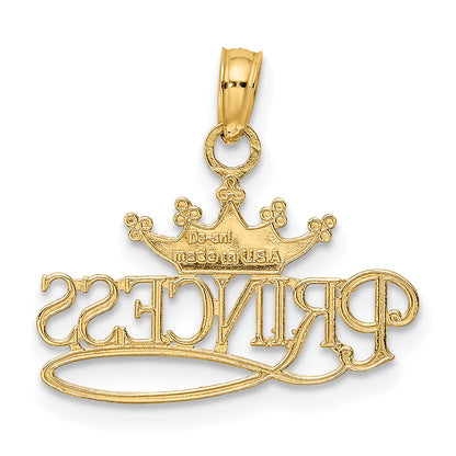 10K Yellow W/Rhodium Princess W/White Crown Charm