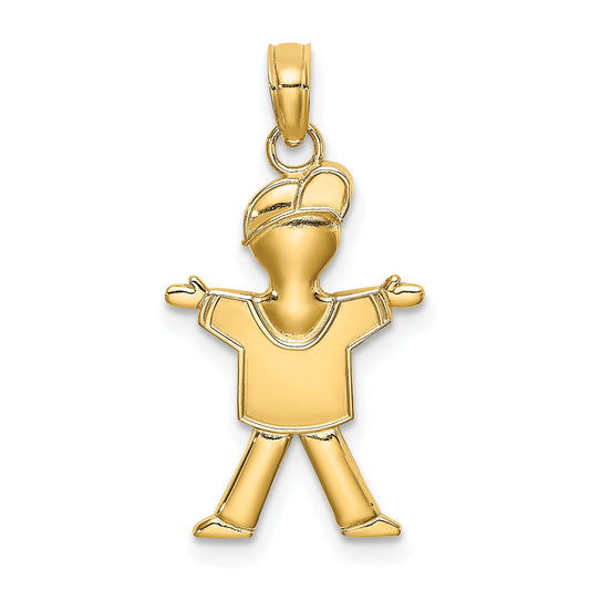 10K Yellow Gold Polished Full Body Boy Charm