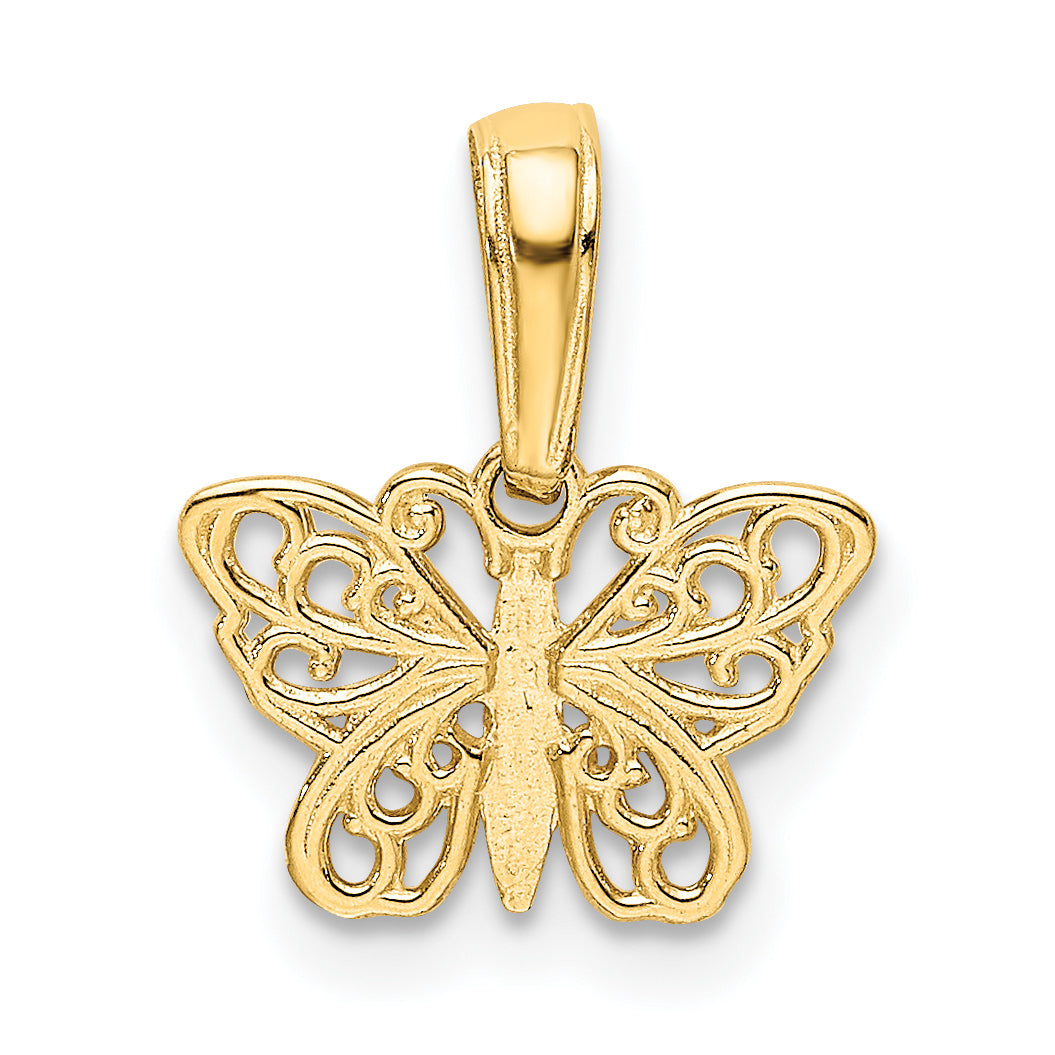 10K Yellow Gold 10K Filigree Butterfly Charm