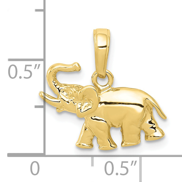 10K Yellow Gold Polished Elephant Charm