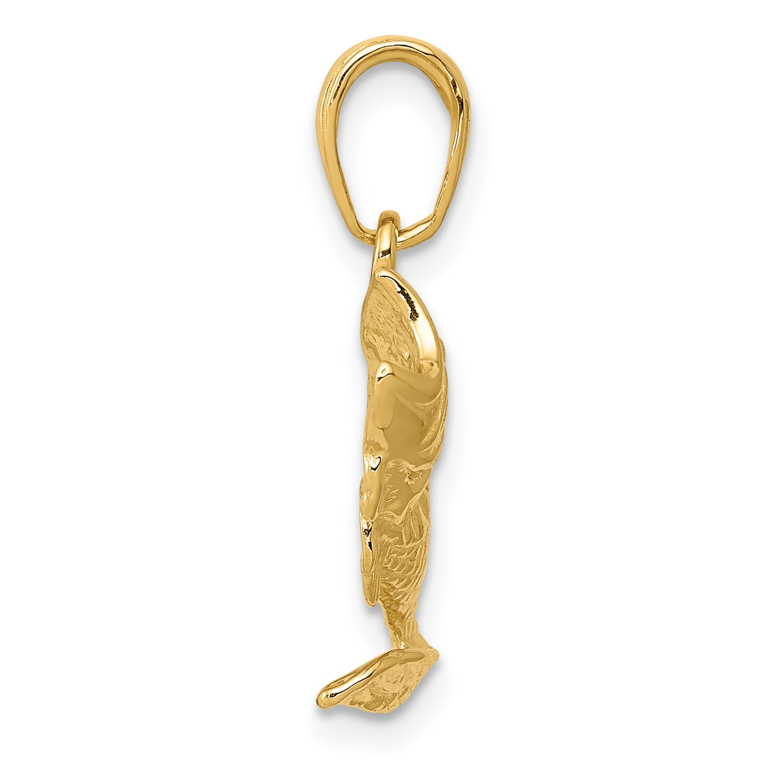 10K Yellow Gold Large Mouth Bass Fish Small Charm