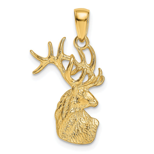 10K Yellow Gold 10K Polished Deer Head Charm