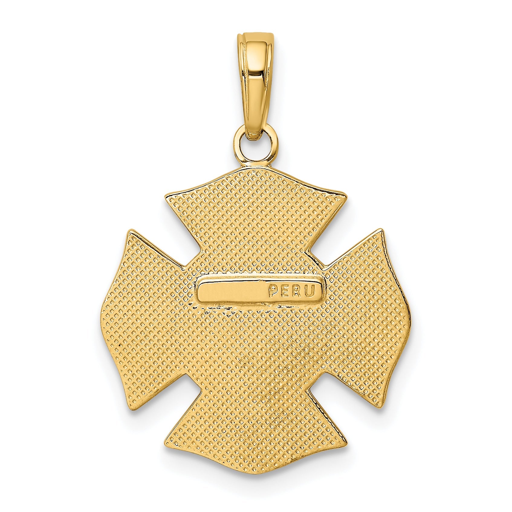 10K Yellow Gold Fire Dept. Maltese Cross Pendant