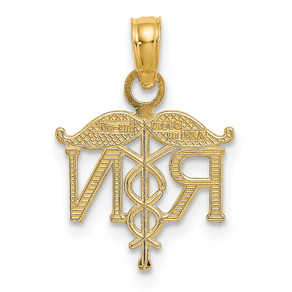 10K Yellow Gold 10K Registered Nurse Pendant