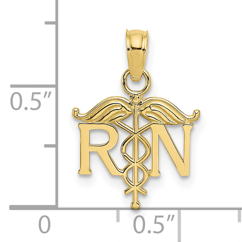 10K Yellow Gold 10K Registered Nurse Pendant