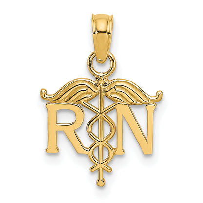 10K Yellow Gold 10K Registered Nurse Pendant