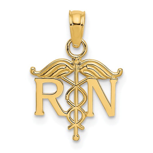 10K Yellow Gold 10K Registered Nurse Pendant