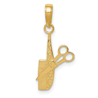 10K Yellow Gold 10K Comb And Scissors Charm