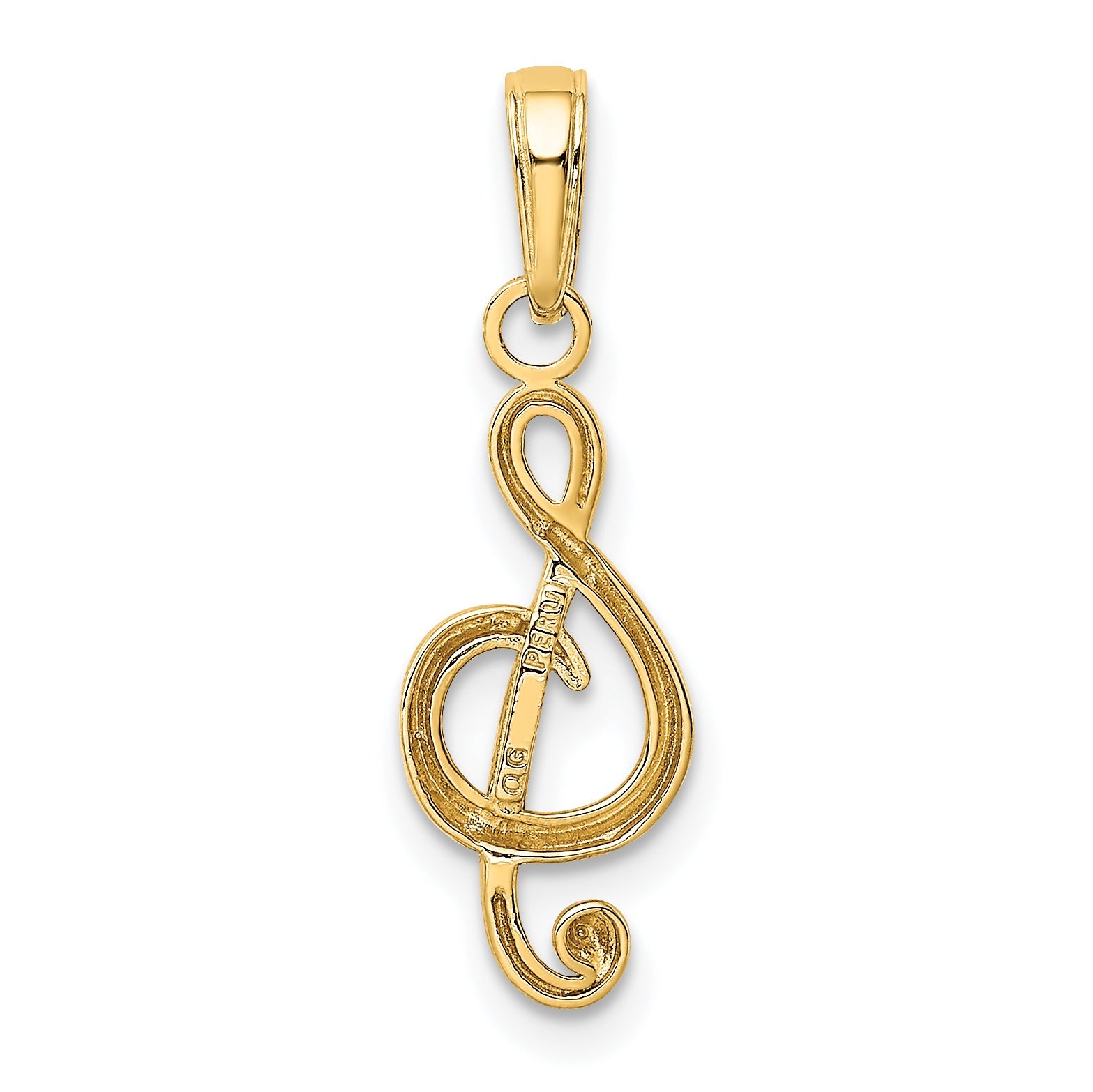 10K Yellow Gold Treble Clef Pendant