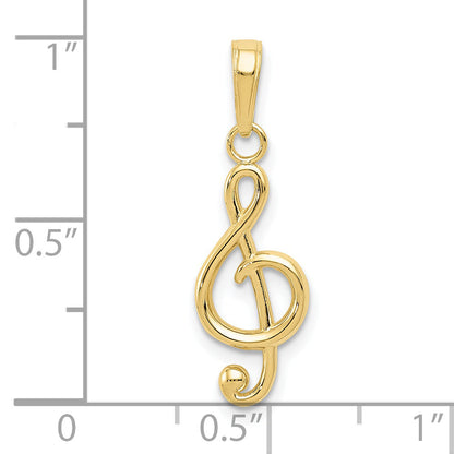10K Yellow Gold Treble Clef Pendant