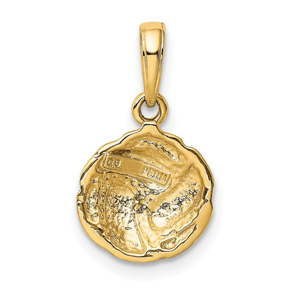 10K Yellow Gold 10K Solid Satin Diamond -Cut Volleyball Charm
