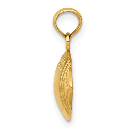 10K Yellow Gold Football Pendant