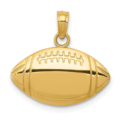 10K Yellow Gold Football Pendant