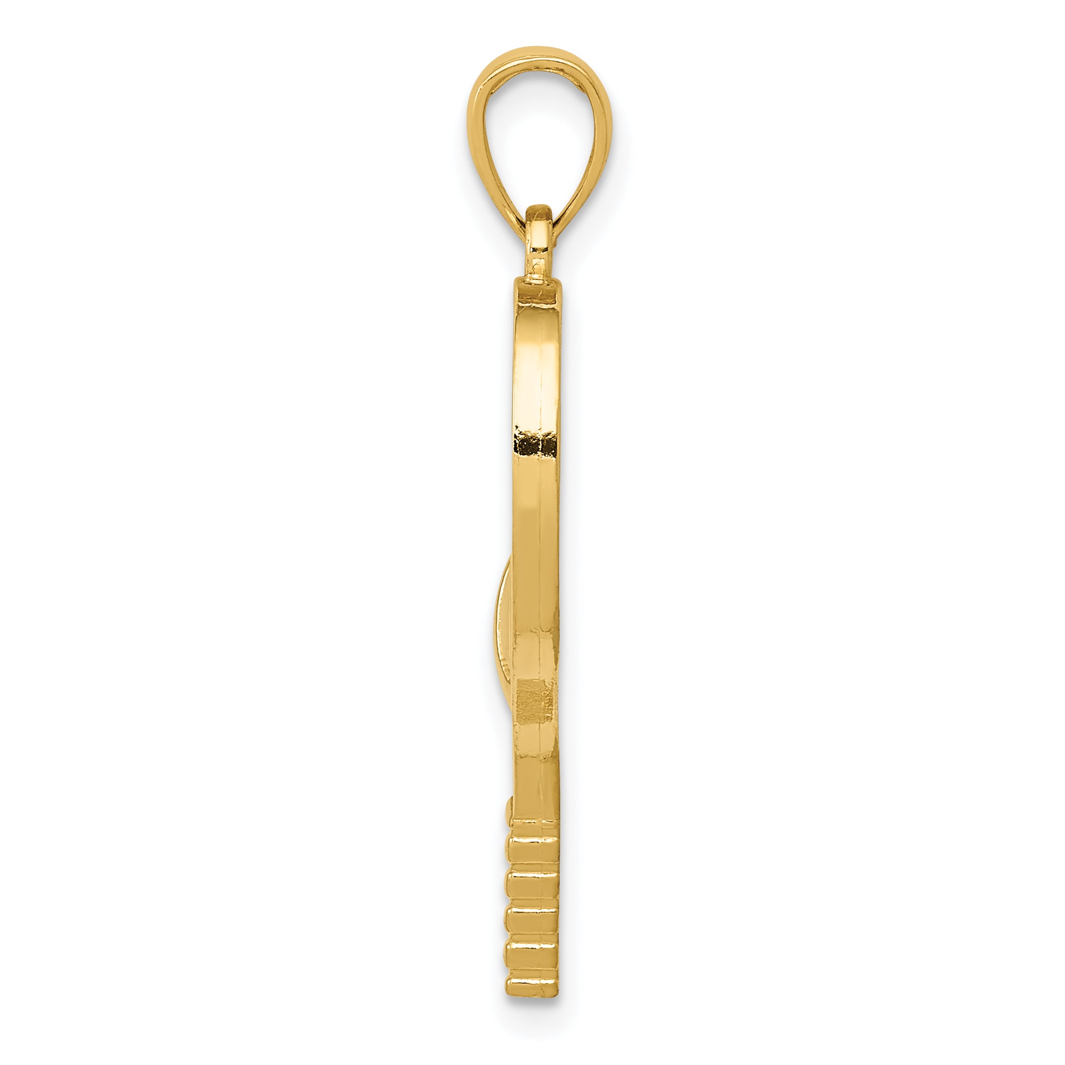 10K Yellow Gold Diamond-Cut Tennis Racquet Charm