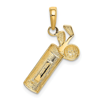 10K Yellow Gold Polished Golf Bag Charm