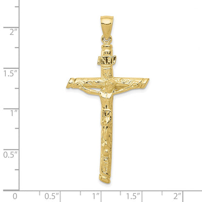 10K Yellow Gold Inri Crucifix Pendant