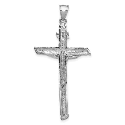 10K White Gold Inri Crucifix Pendant