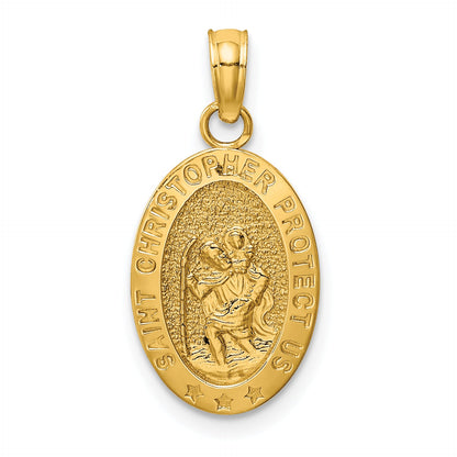 10K Yellow Gold Saint Christopher Medal Pendant