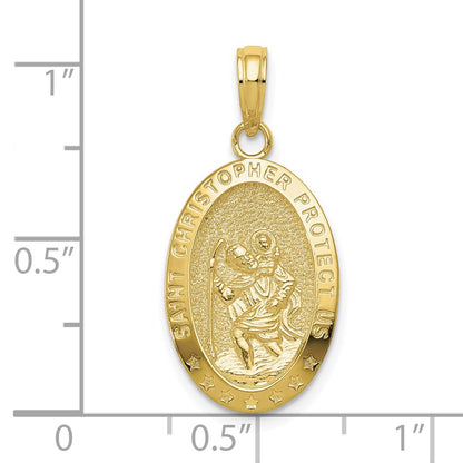10K Yellow Gold Saint Christopher Medal Pendant